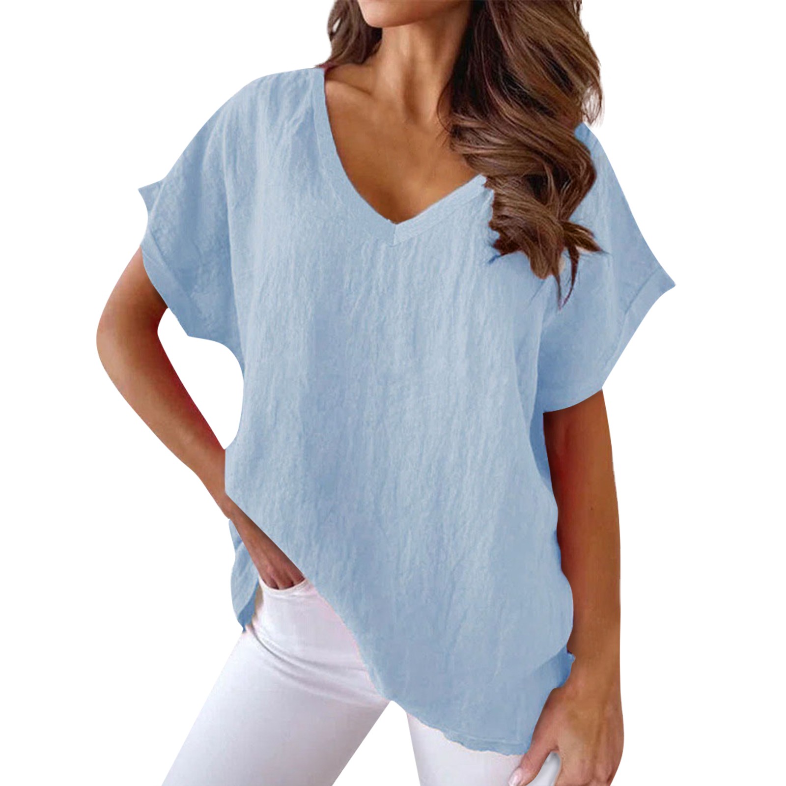 Linen Shirt Breathable - Effen Kleur Veelzijdige Tops Voor Dames