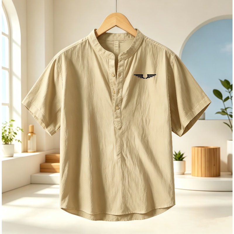 Linen Shirt Breathable - Herenshirt van katoen en linnen met