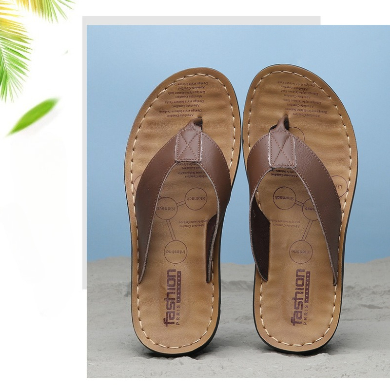 Flip Flop Leather Men - 2026 Schoenen Lederen Heren Slippers Buitenschoenen