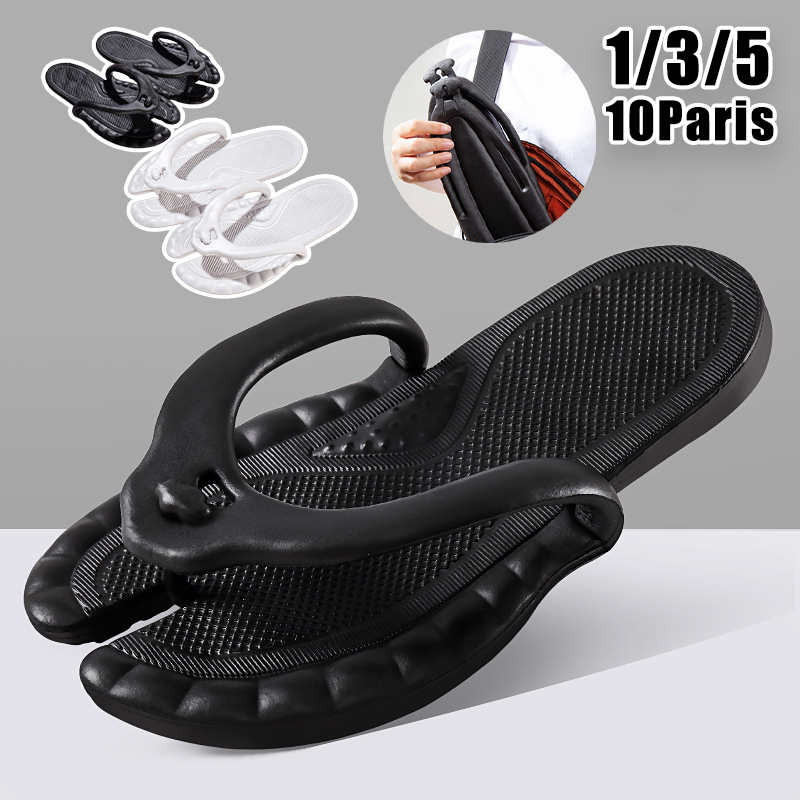 Flip Flop Leather Men - Compacte reisslippers Dames Heren Opvouwbare lichtgewicht