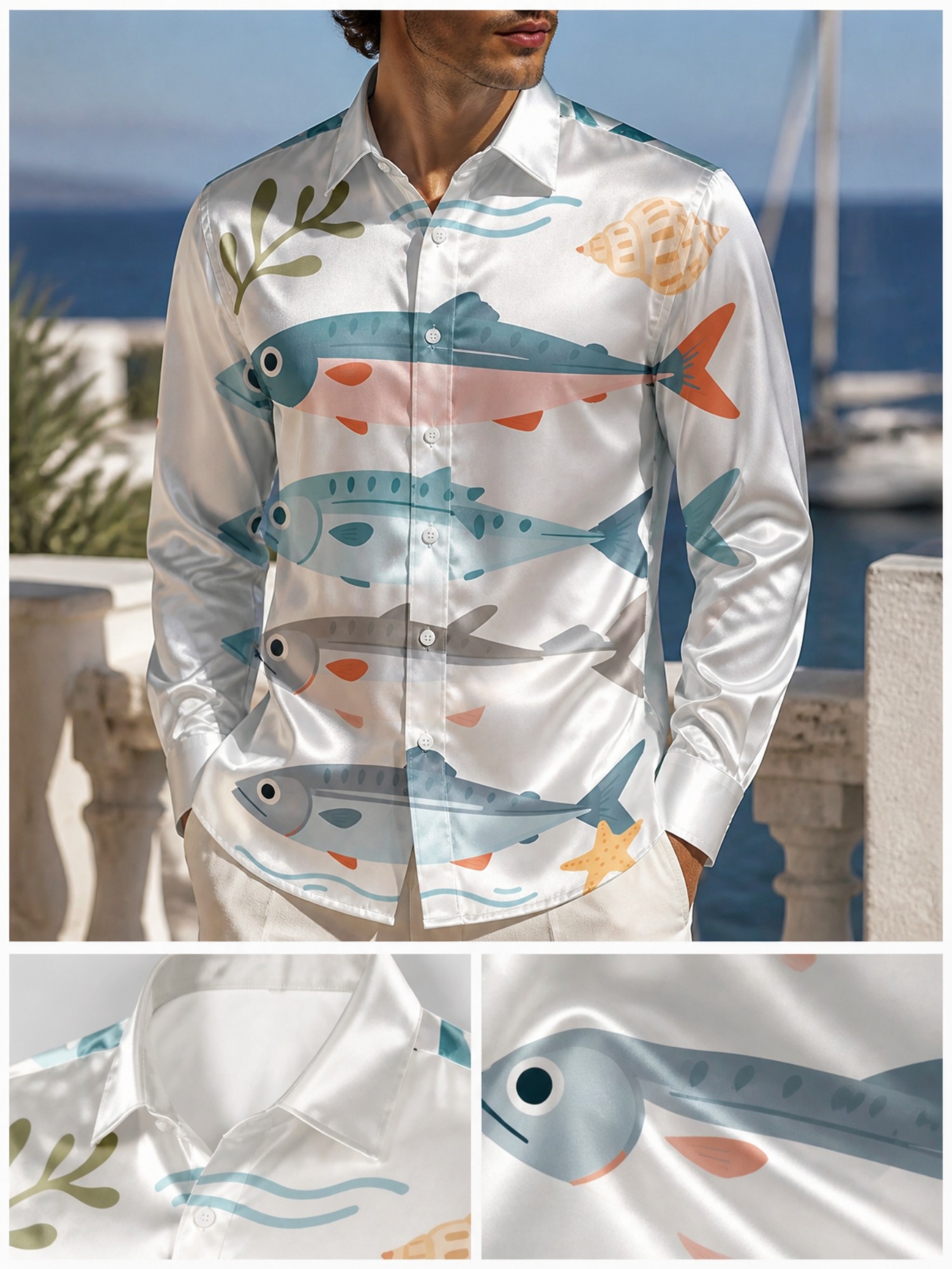 Luxe satijnen overhemd met lan - Resort Shirt Floral recensie en prijs