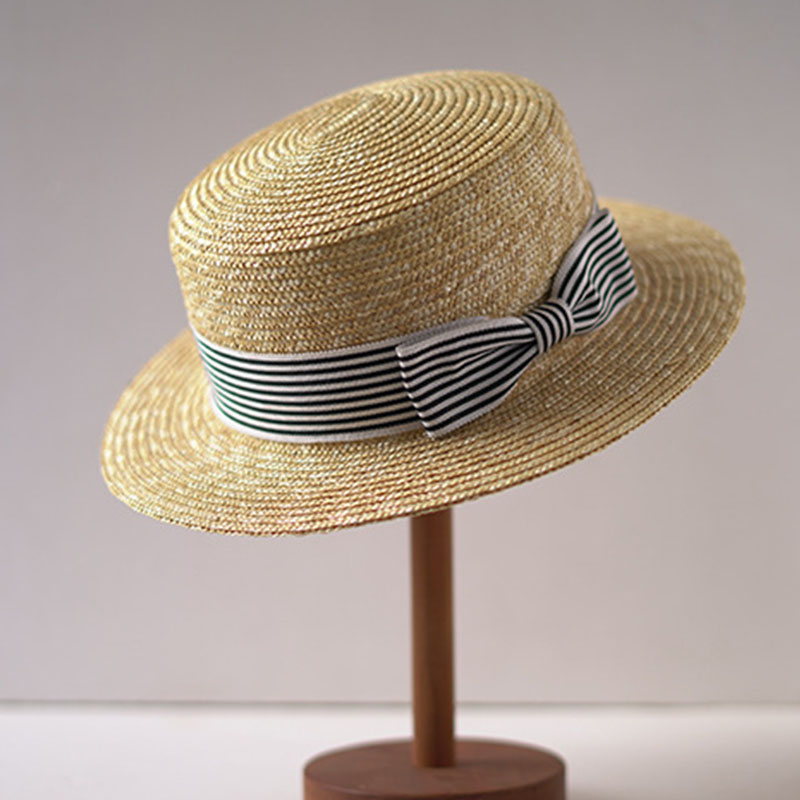 Bucket Hat Straw - Brede Rand Schippershoeden Platte Top Zonnehoed