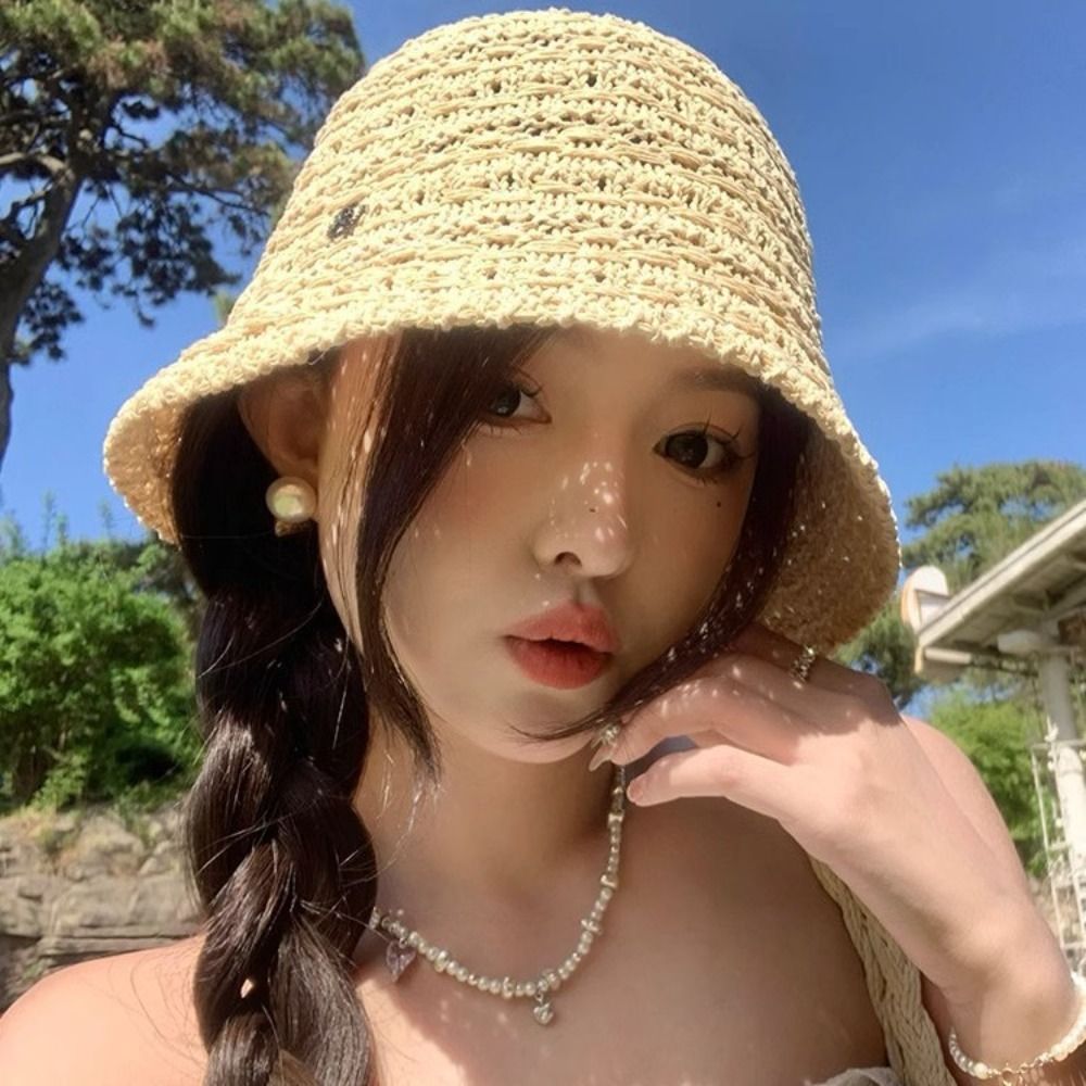 Bucket Hat Straw - Elegante zomerhoed van stro met brede