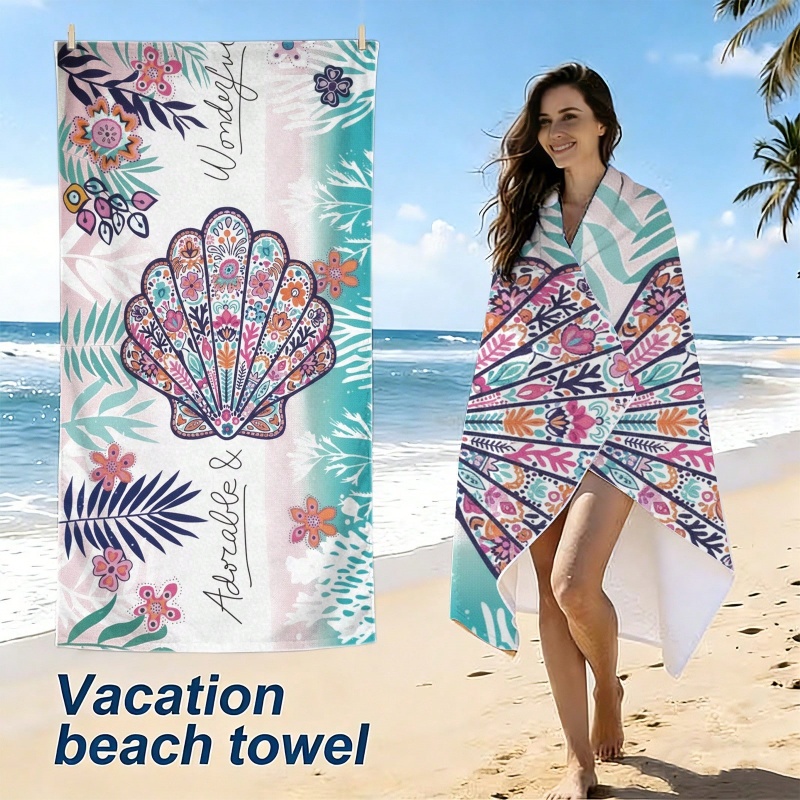 Boho Bloemen Conch Palmblad Pr - Beach Towel Large recensie en prijs