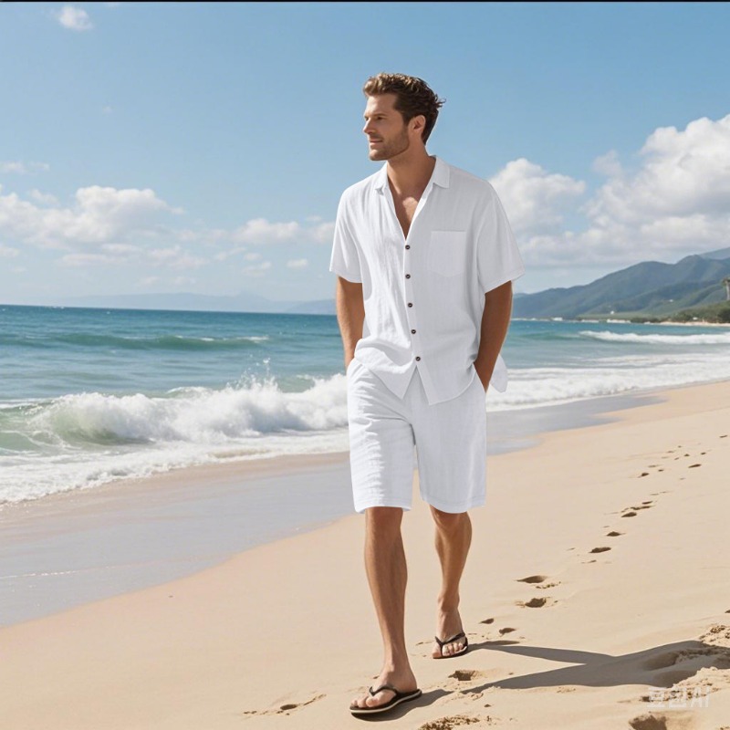 Heren linnenmix camp collar ov - Linen Shirt Breathable recensie en prijs