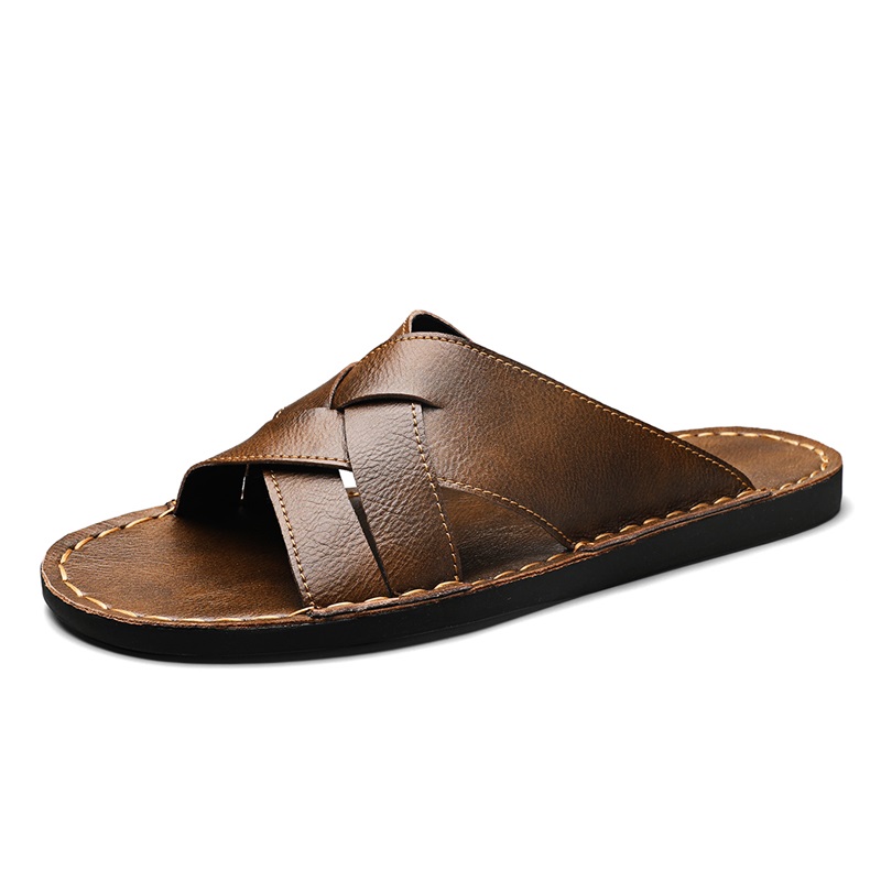 Mode Echt Leer Heren Slippers  - Flip Flop Leather Men recensie en prijs