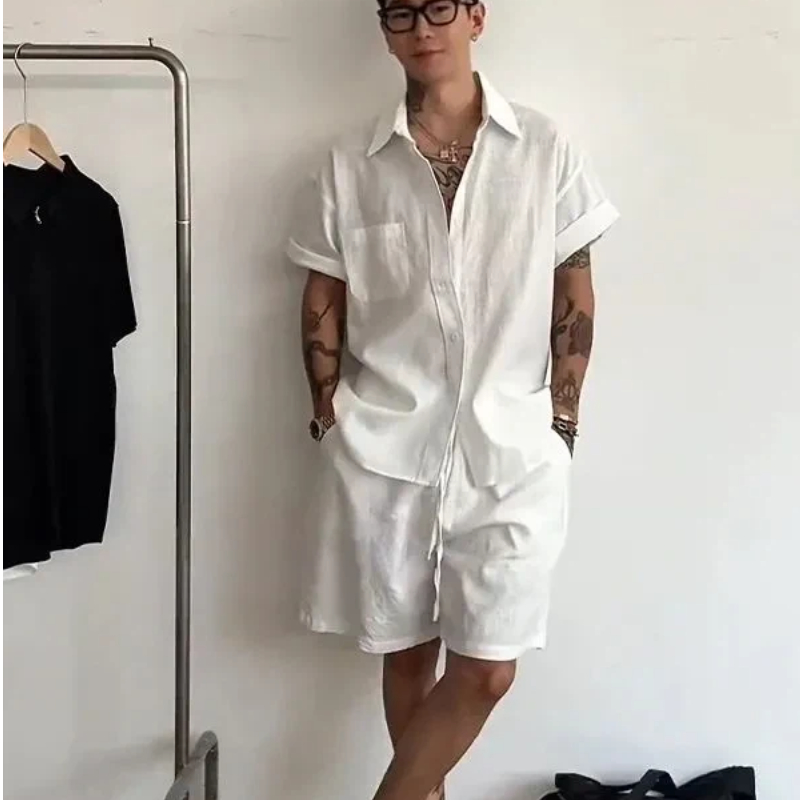Heren linnen katoenen 2-delige - Linen Shirt Breathable recensie en prijs