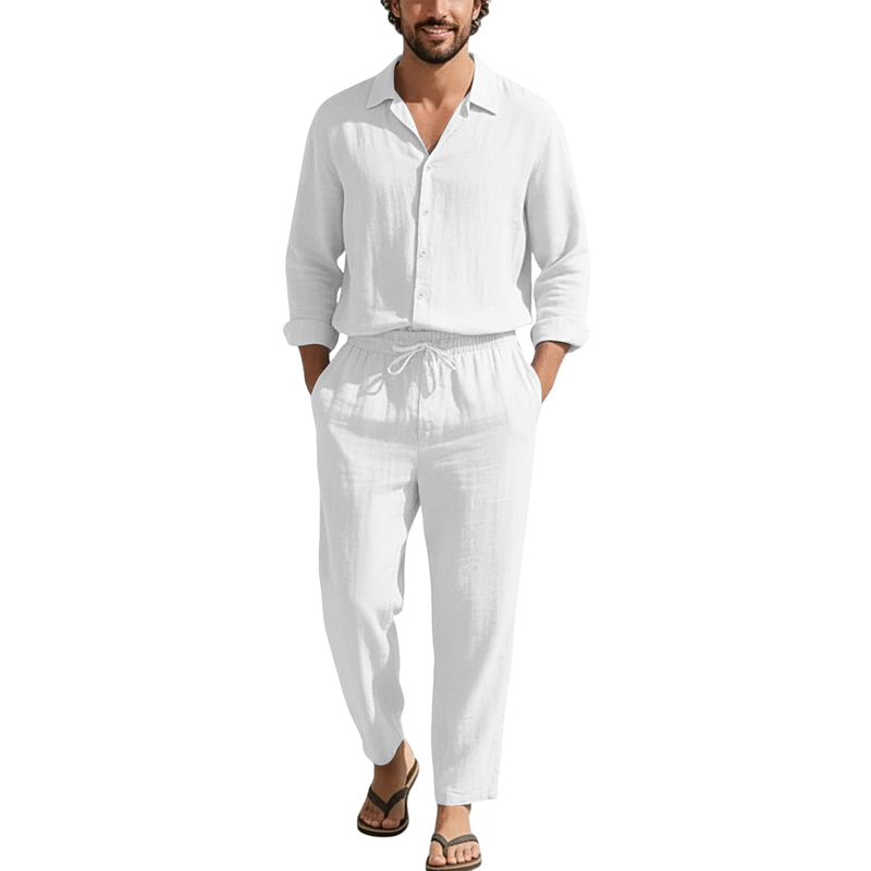 Lente Zomer Linnen Casual Sets - Linen Shirt Breathable recensie en prijs